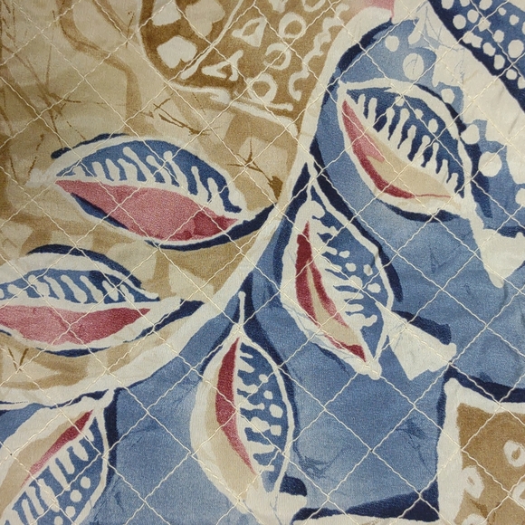 Alfred Dunner Petite Lightweight LS Quilted Silk Pink/Blue/Tan Floral BU Jacket - Picture 4 of 11